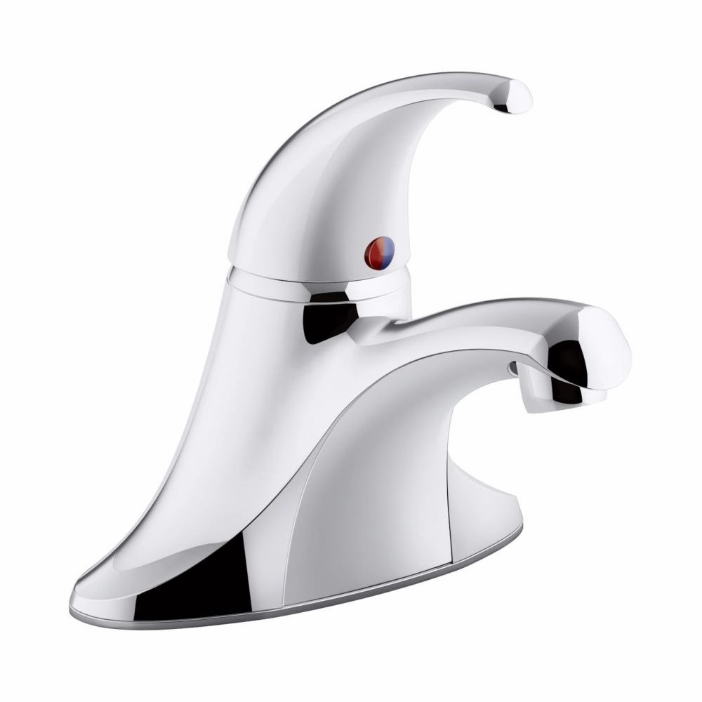 Coralais 4 in. Centerset Single-Handle Bathroom Faucet with Grid Drain and Vandal-Resistant Aerator