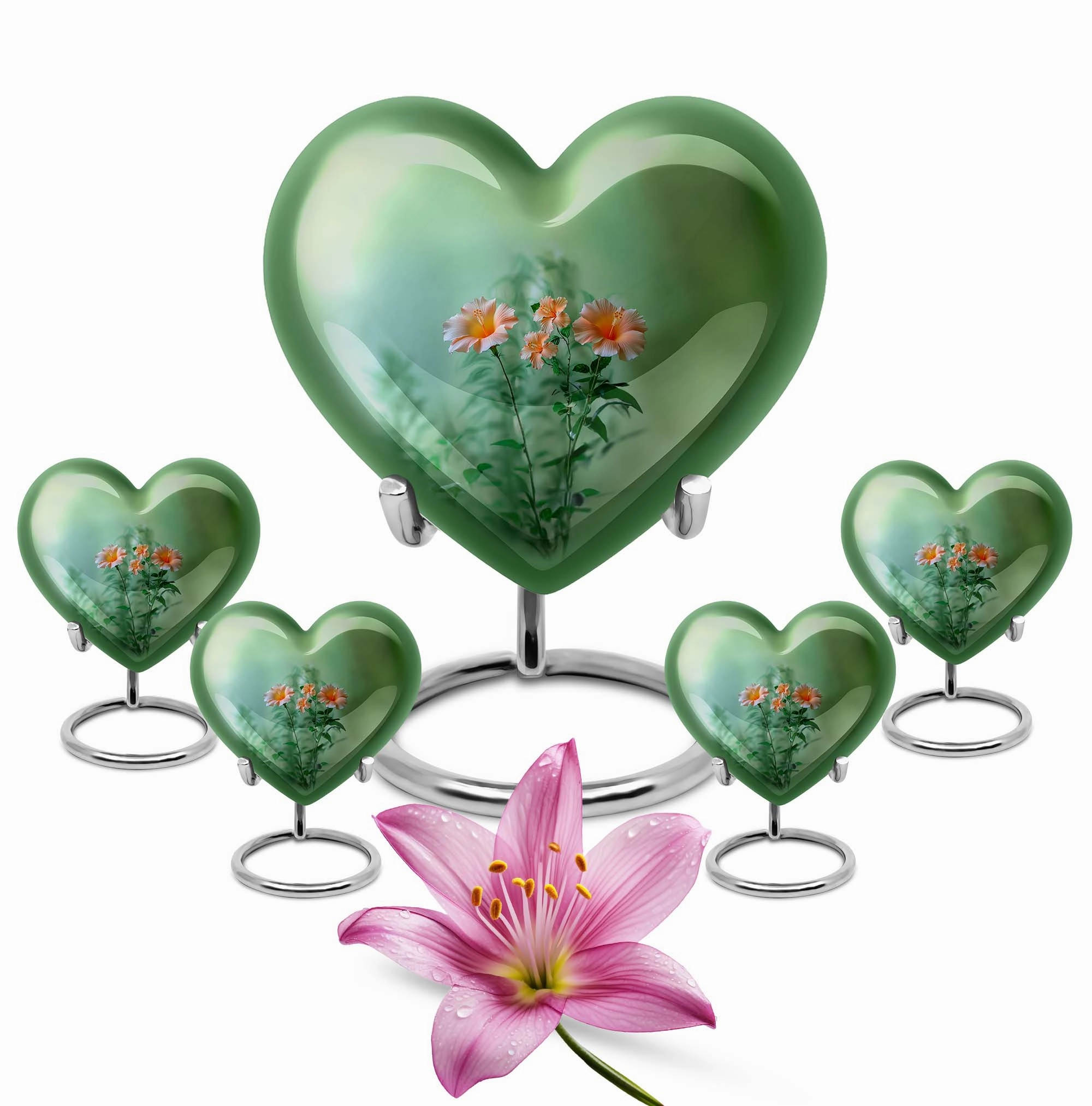 Cremation Flowers Urn - Large Funeral Urn for Men