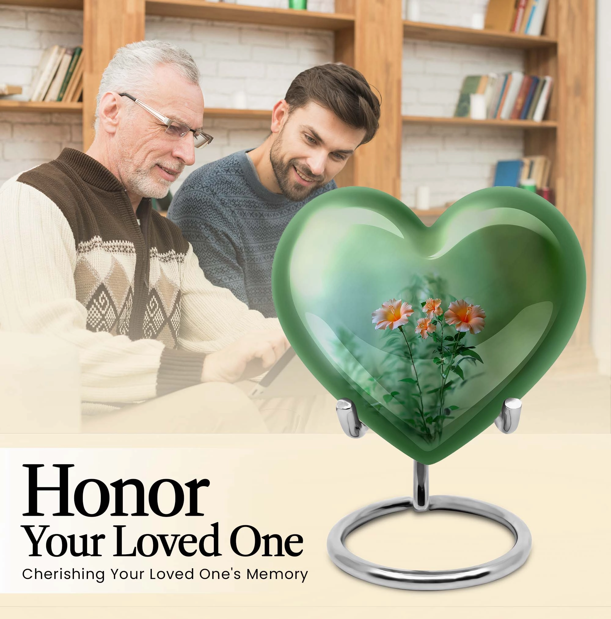 Cremation Flowers Urn - Large Funeral Urn for Men