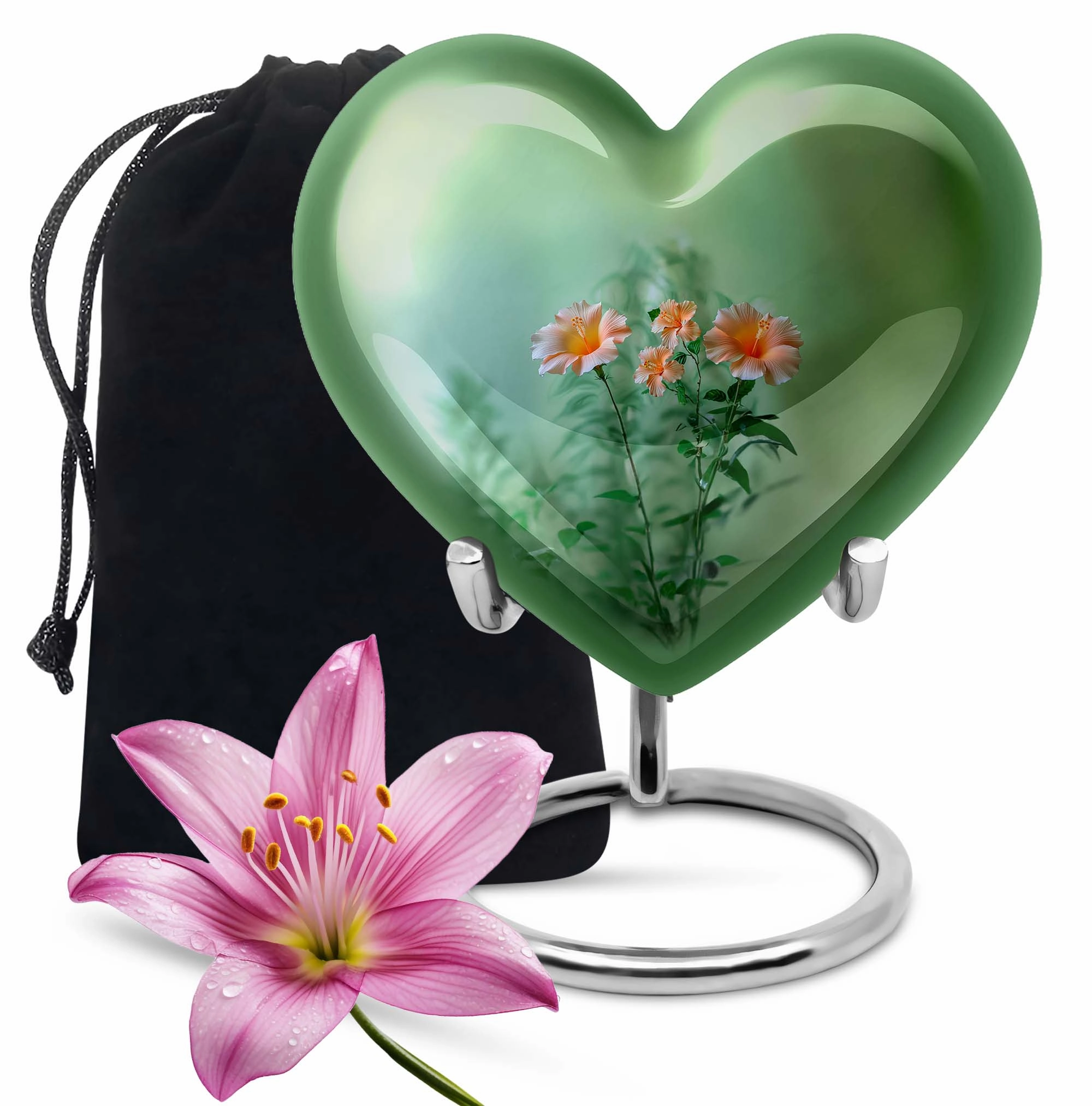 Cremation Flowers Urn - Large Funeral Urn for Men