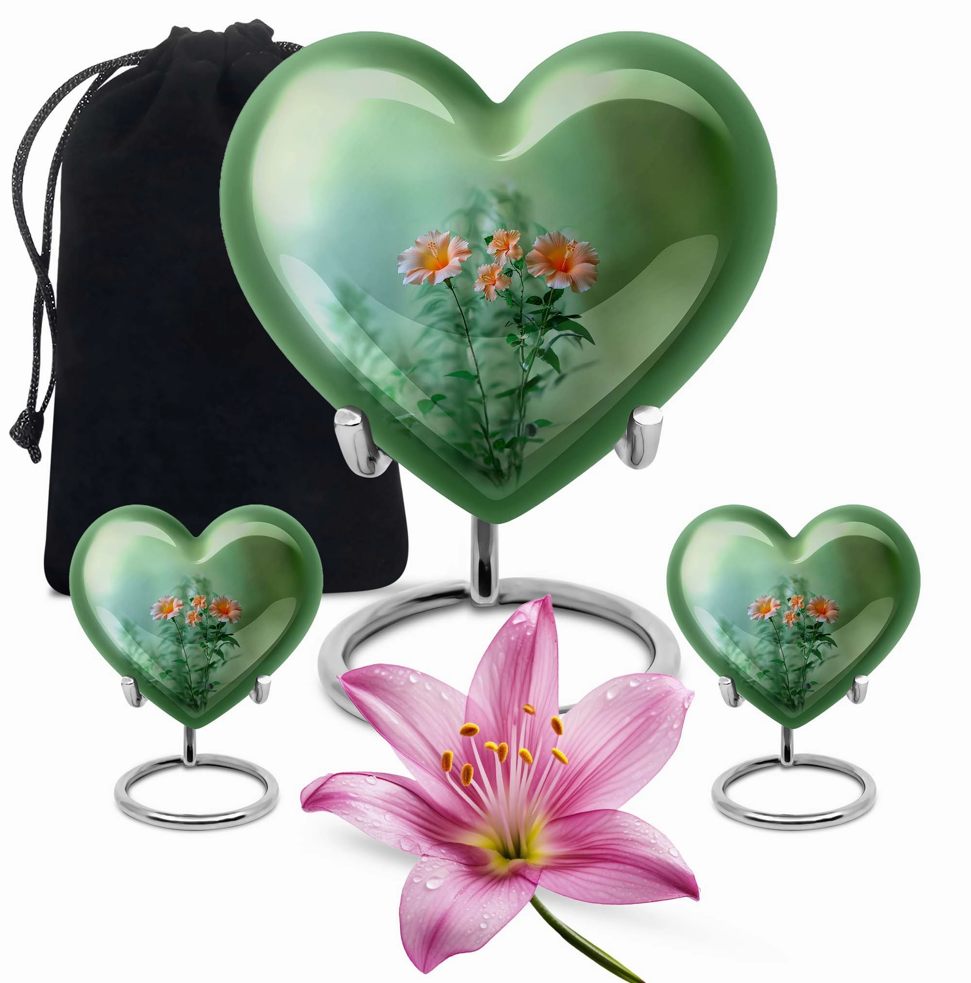 Cremation Flowers Urn - Large Funeral Urn for Men