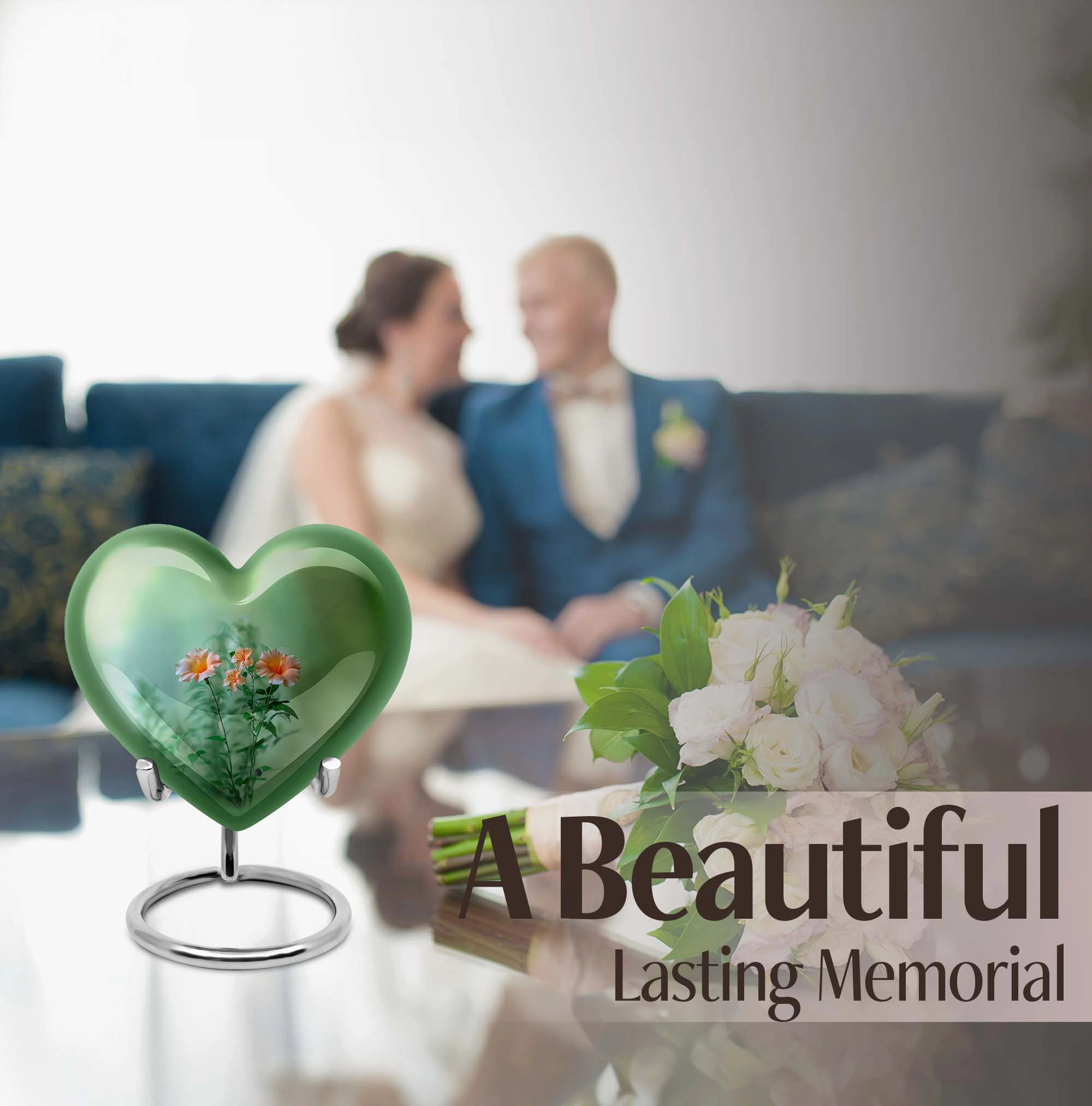 Cremation Flowers Urn - Large Funeral Urn for Men