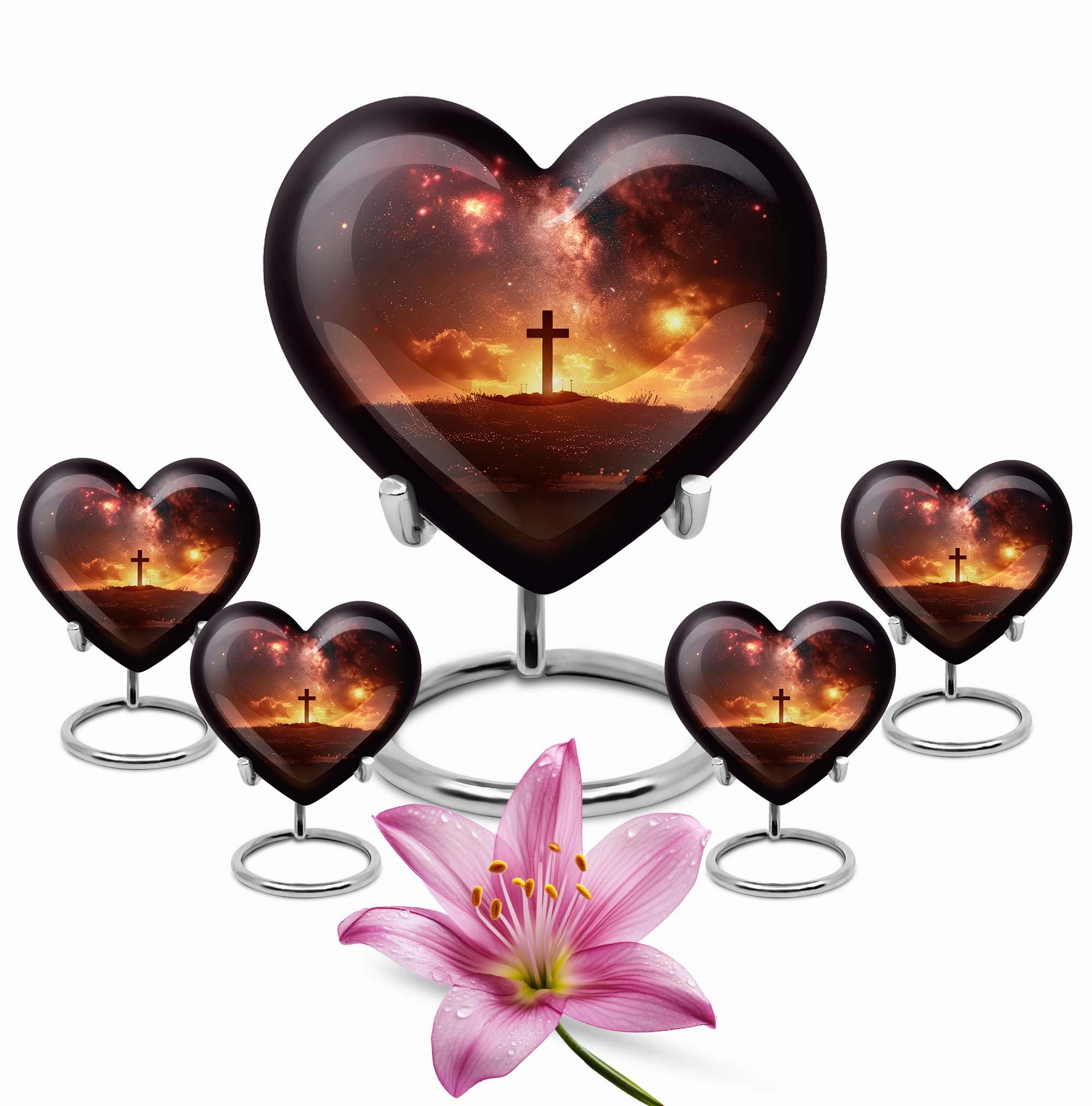 Cross Urn - Elegant Adult Funeral Memorial Urn for Female