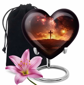 Cross Urn - Elegant Adult Funeral Memorial Urn for Female