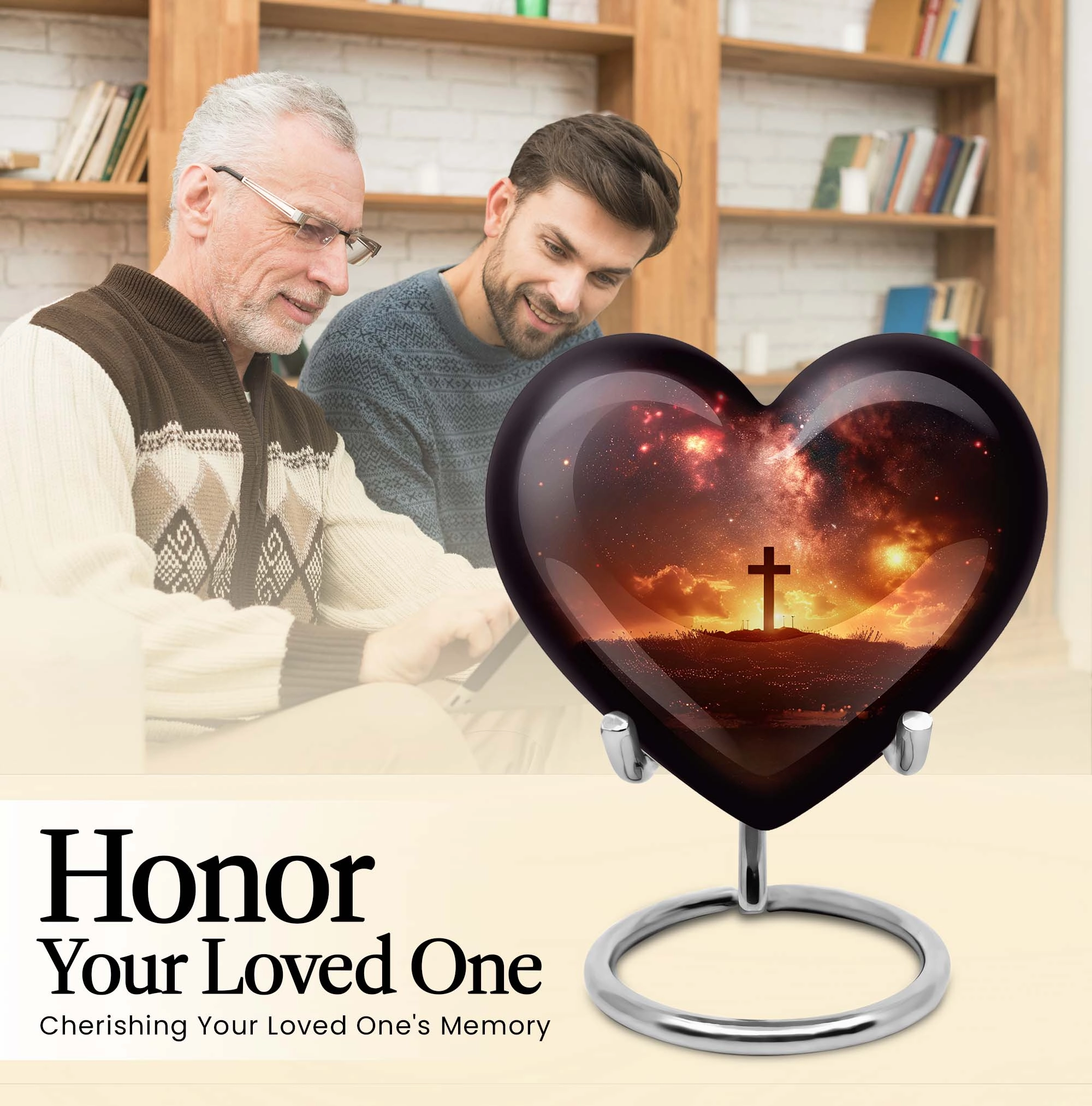 Cross Urn - Elegant Adult Funeral Memorial Urn for Female