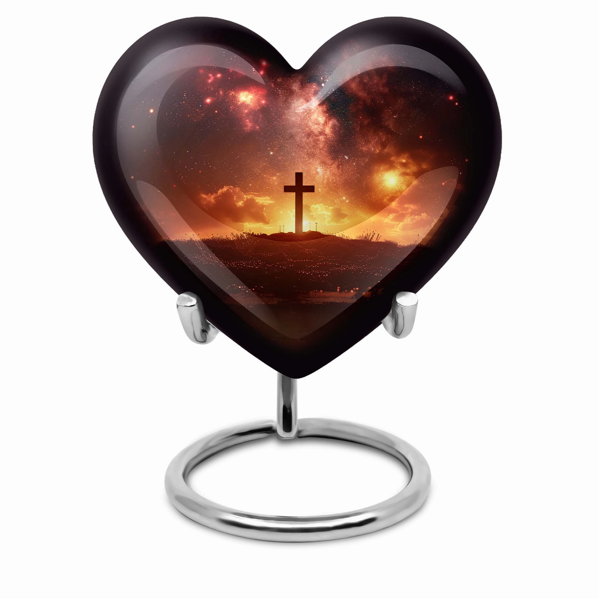 Cross Urn - Elegant Adult Funeral Memorial Urn for Female