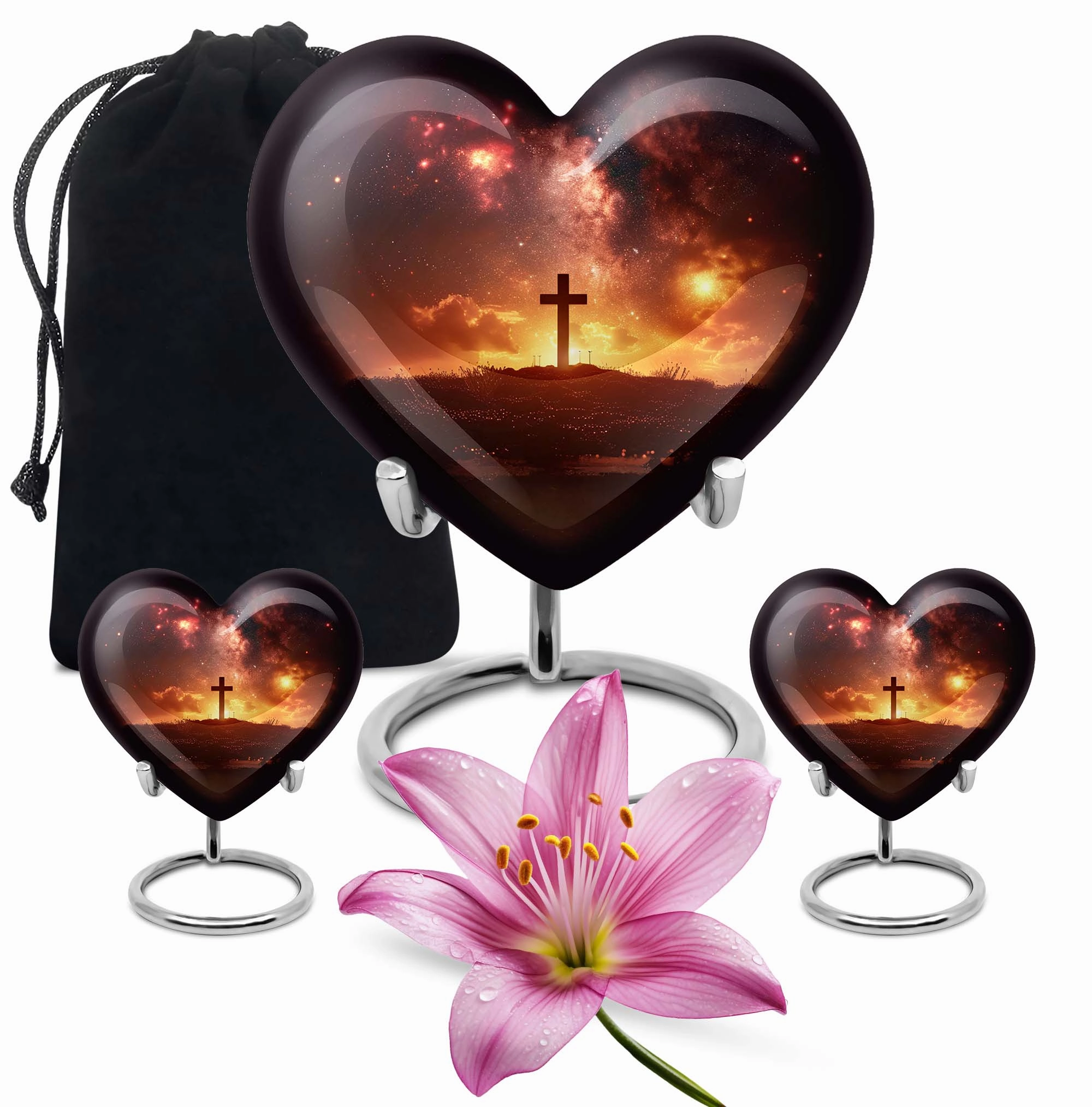 Cross Urn - Elegant Adult Funeral Memorial Urn for Female