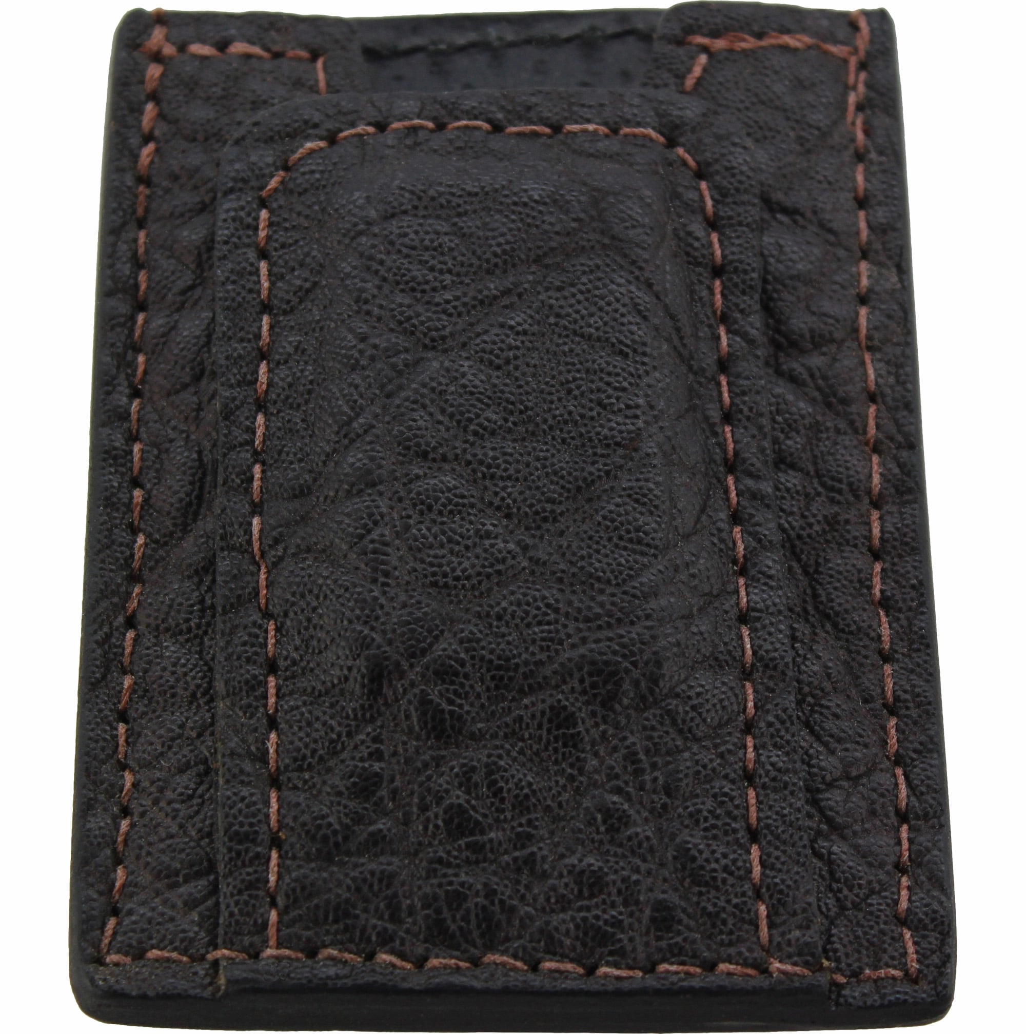Dark Brown Elephant Money Clip Wallet With Credit Card Slots
