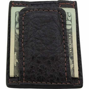 Dark Brown Elephant Money Clip Wallet With Credit Card Slots