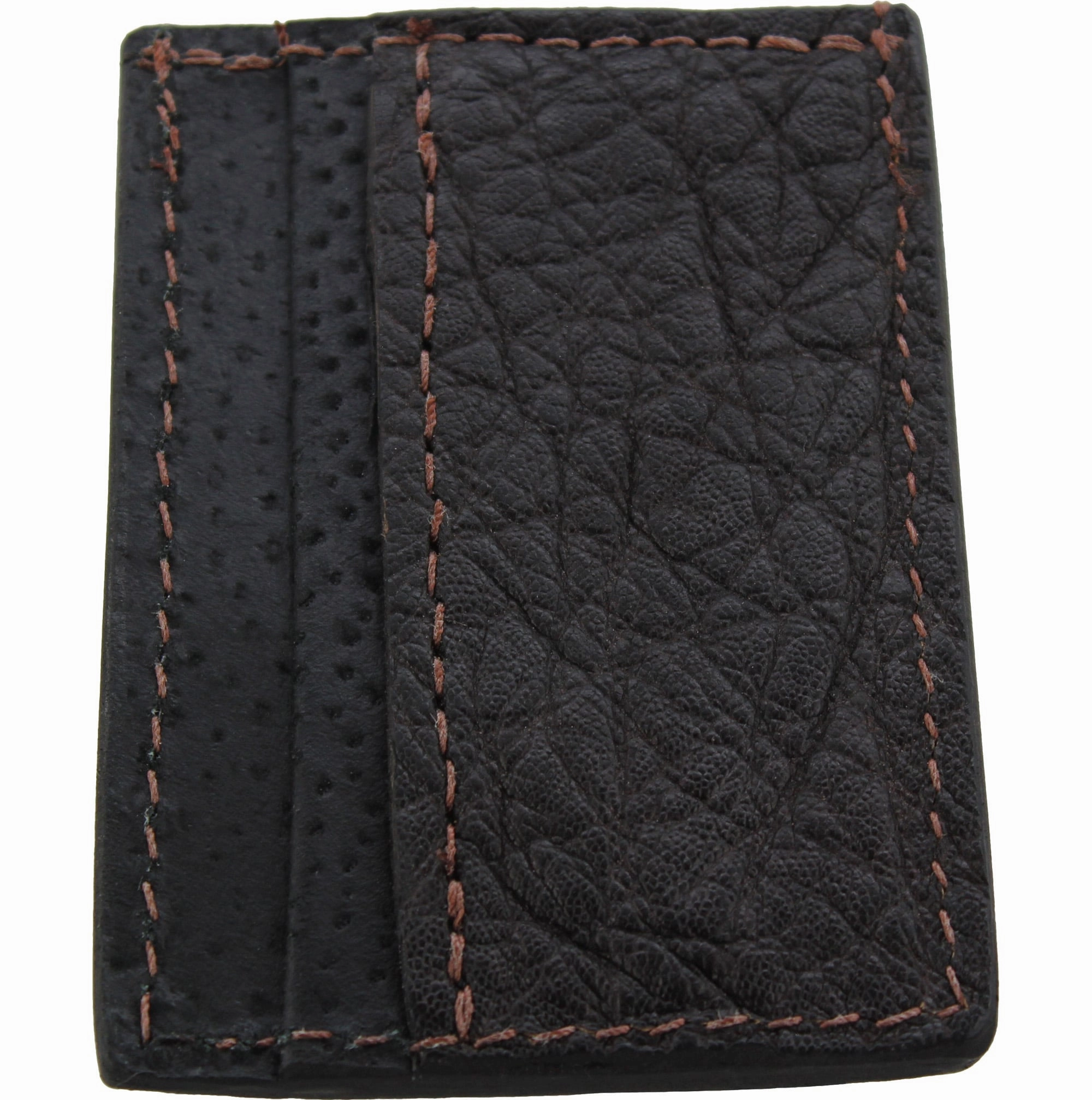 Dark Brown Elephant Money Clip Wallet With Credit Card Slots