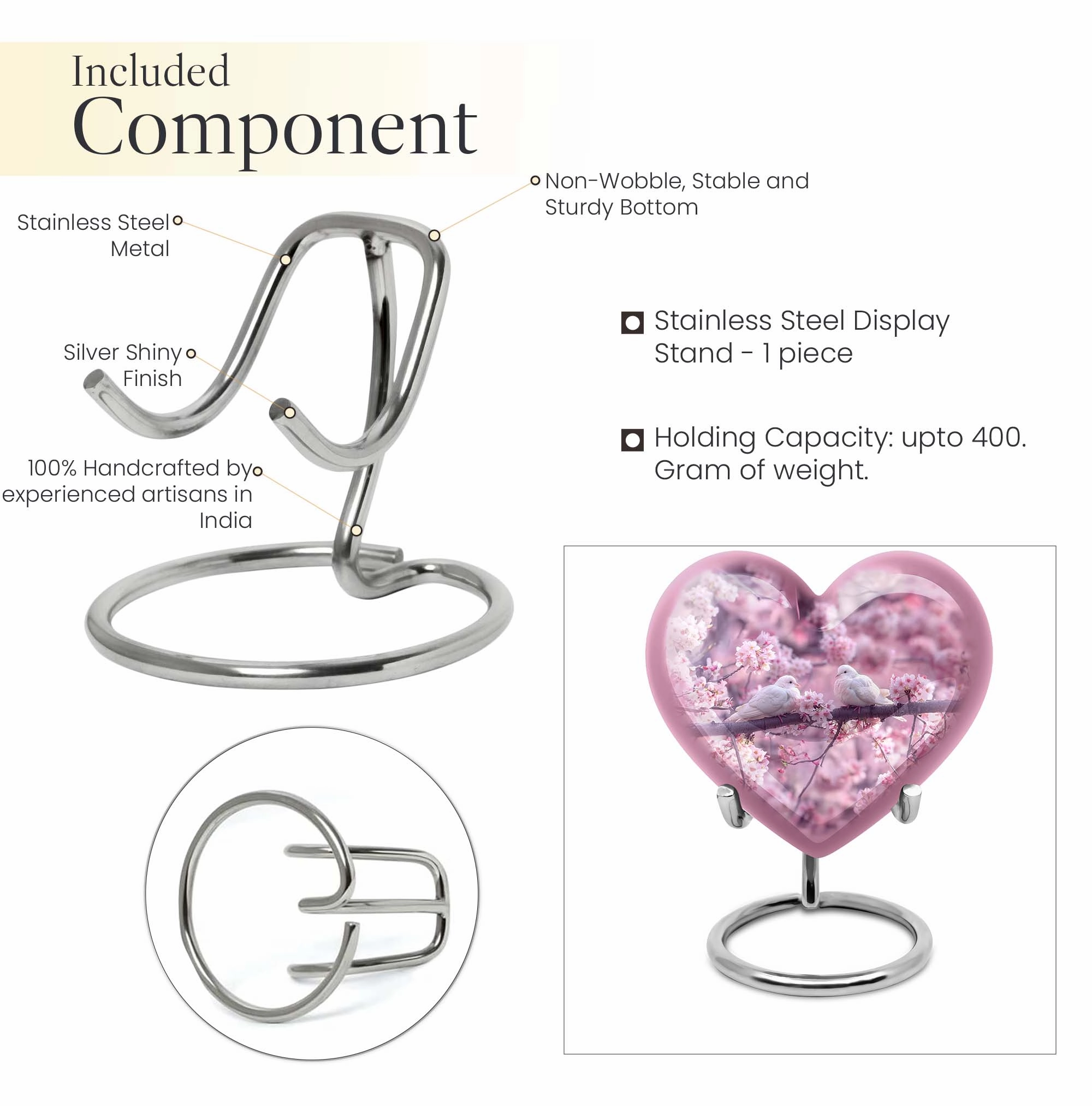 Dove Embrace Harmony Urn - Tranquil Heart Memorial Tribute