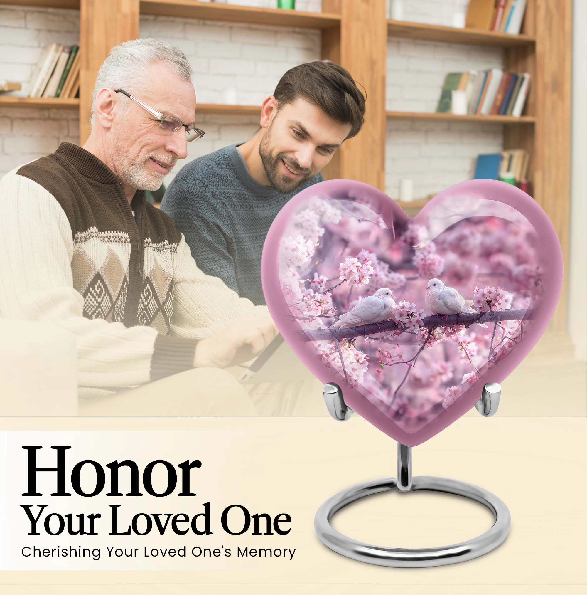 Dove Embrace Harmony Urn - Tranquil Heart Memorial Tribute