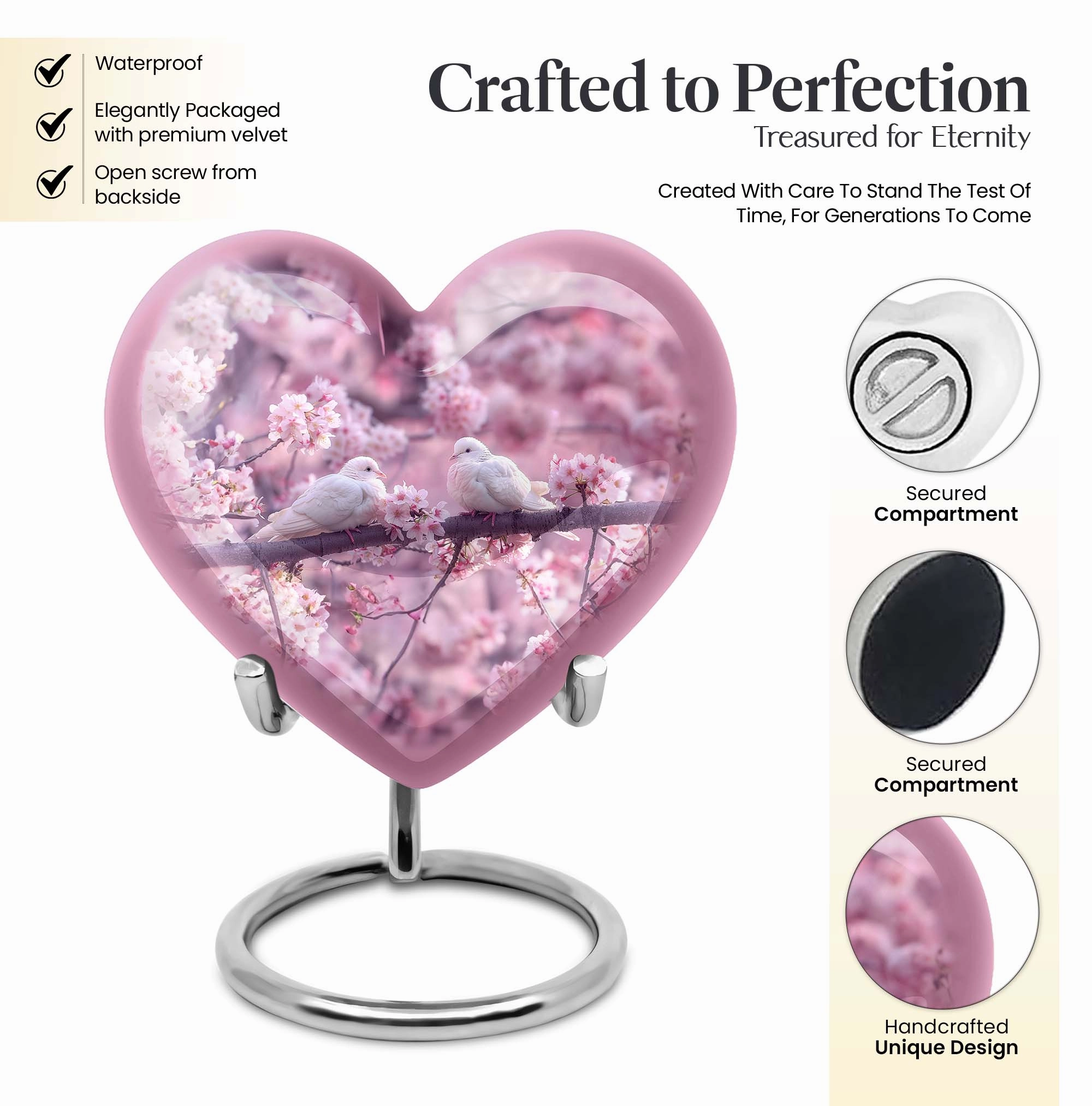 Dove Embrace Harmony Urn - Tranquil Heart Memorial Tribute