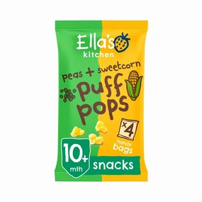 Ella's Kitchen Pea & Sweetcorn Puff Pops 10  months 36g (4x9g)