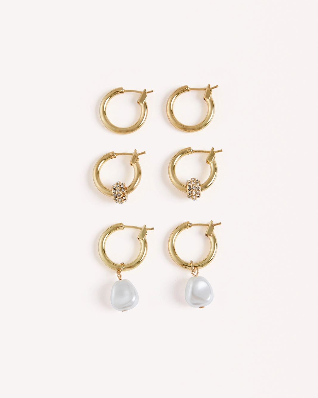 EMMY 3 PACK EARRINGS - GOLD PLATED 18K