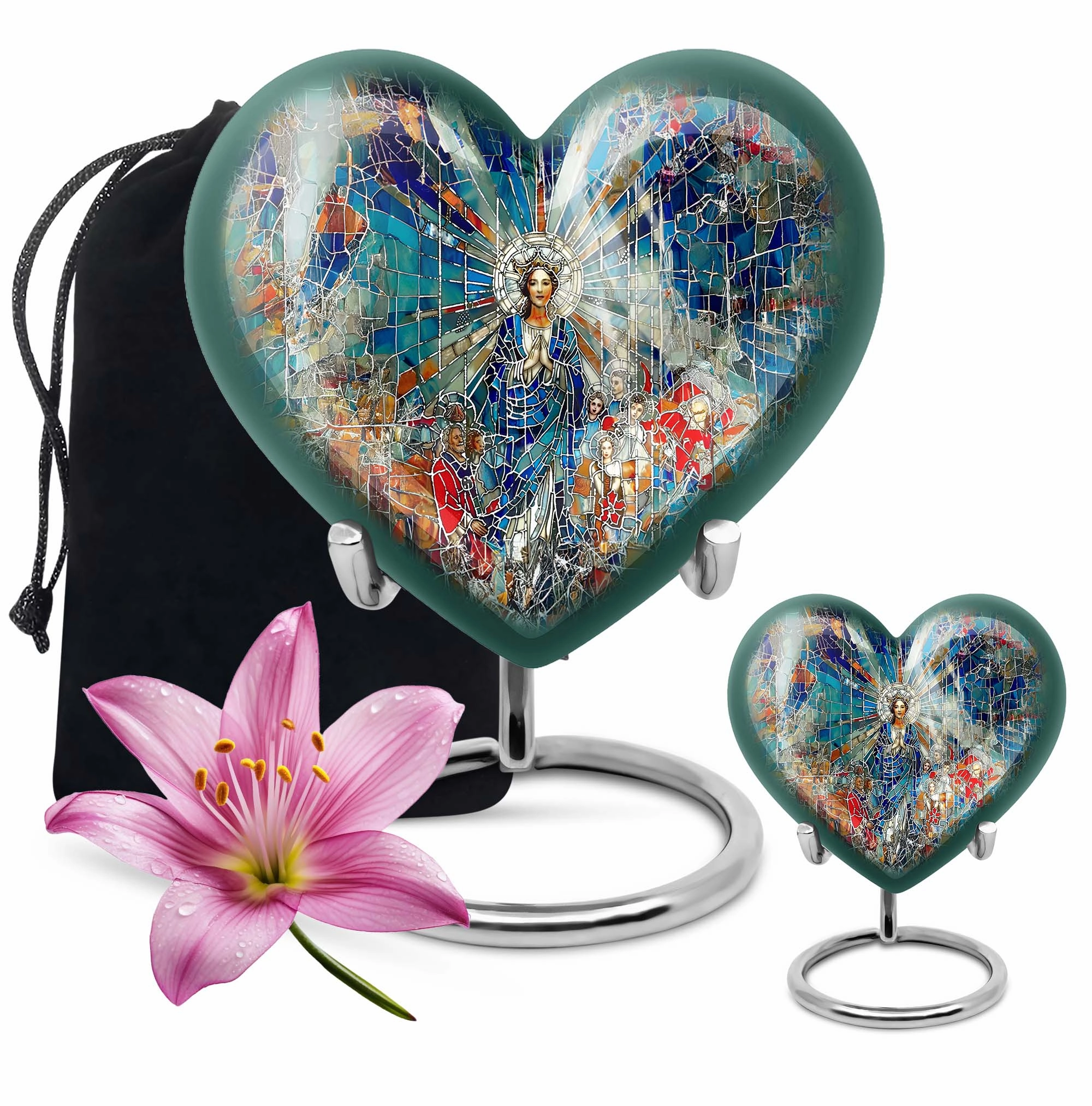 Eternal Elegance: Stained Glass Memorial Burial Urn Exquisite Craftsmanship