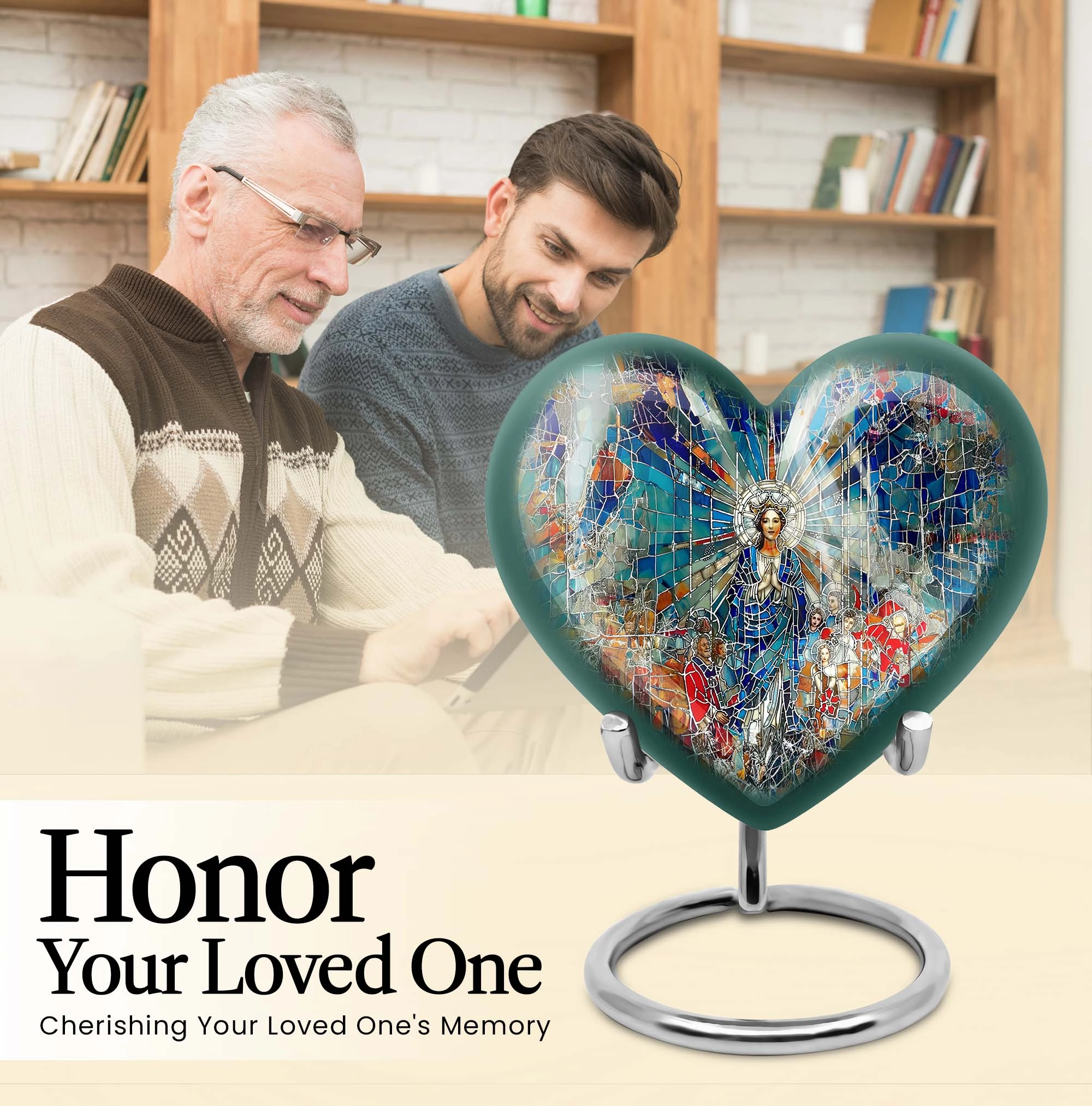 Eternal Elegance: Stained Glass Memorial Burial Urn Exquisite Craftsmanship