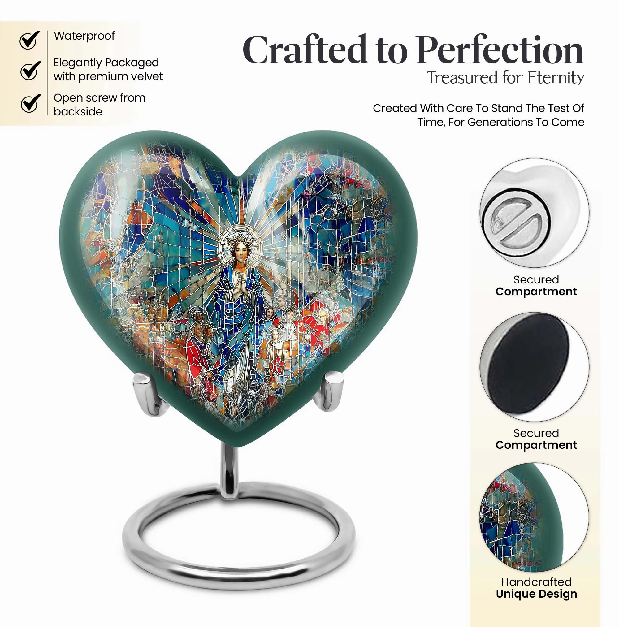 Eternal Elegance: Stained Glass Memorial Burial Urn Exquisite Craftsmanship