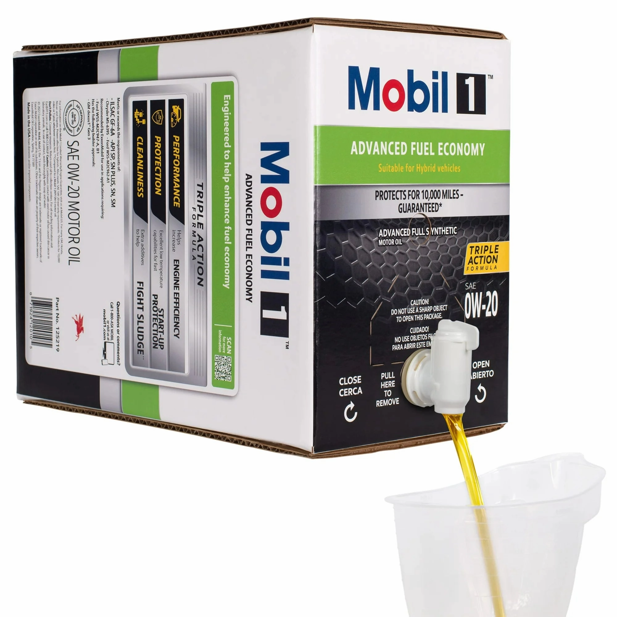 ExxonMobil 125219 Mobil 1 Advanced Fuel Economy Full Synthetic Motor Oil 0W-20, 12 Quart