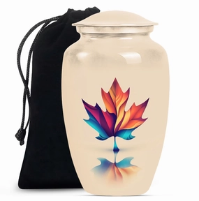 Floral Embrace Mapple Leaf Urn - Container For Human Ashes