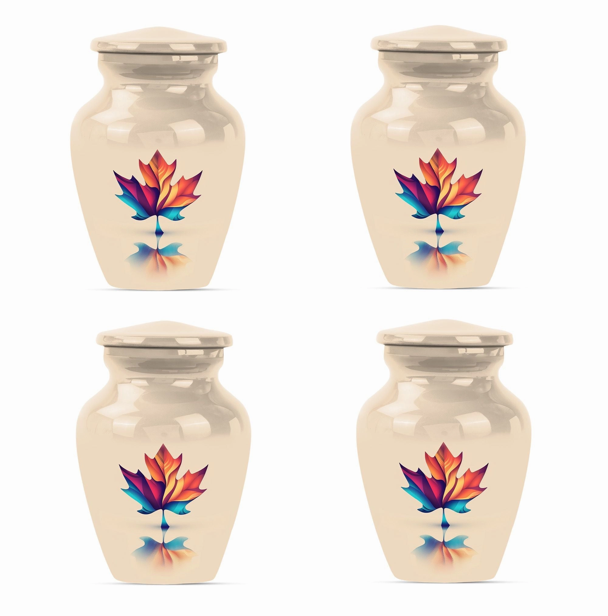 Floral Embrace Mapple Leaf Urn - Container For Human Ashes