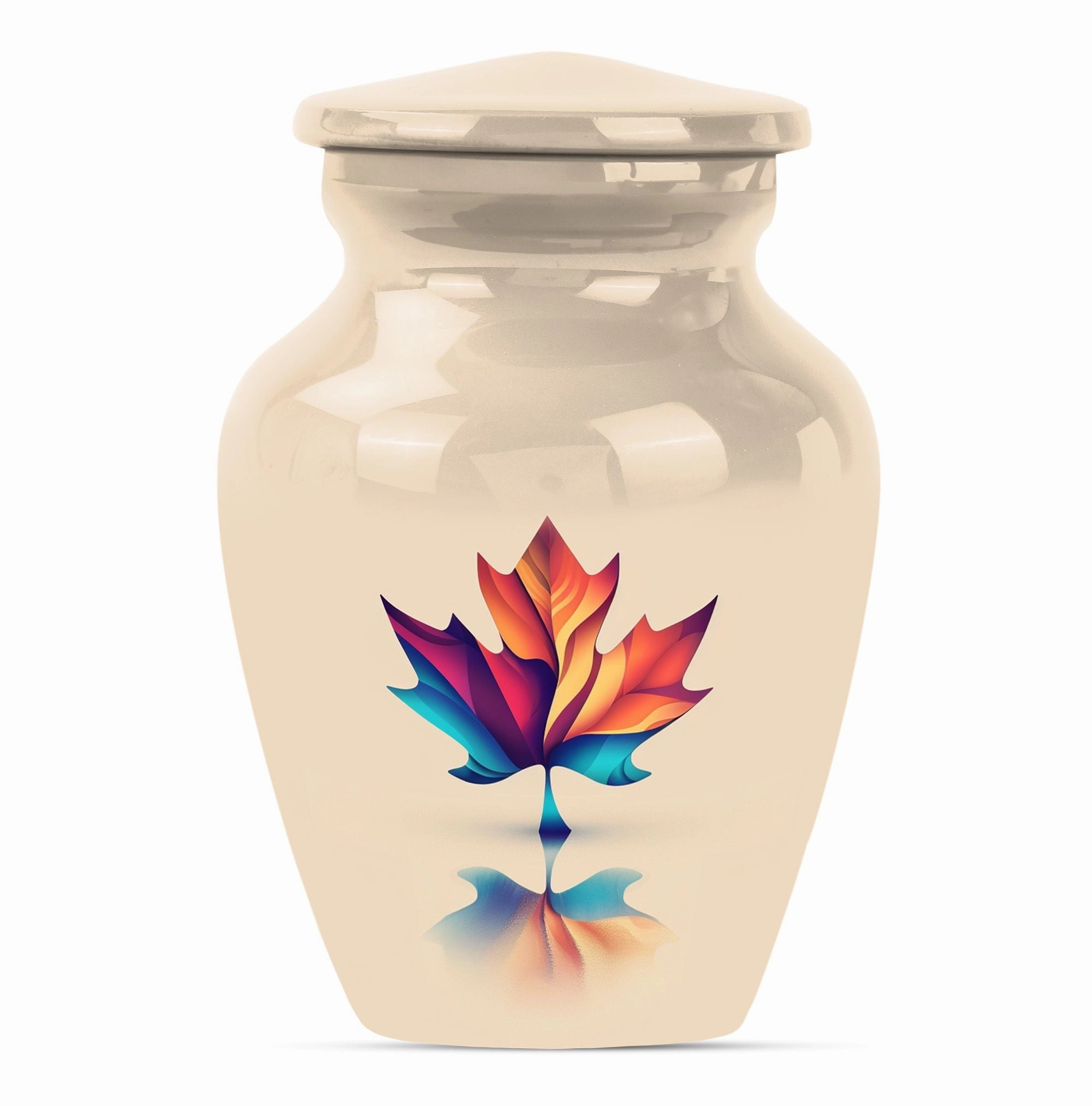 Floral Embrace Mapple Leaf Urn - Container For Human Ashes
