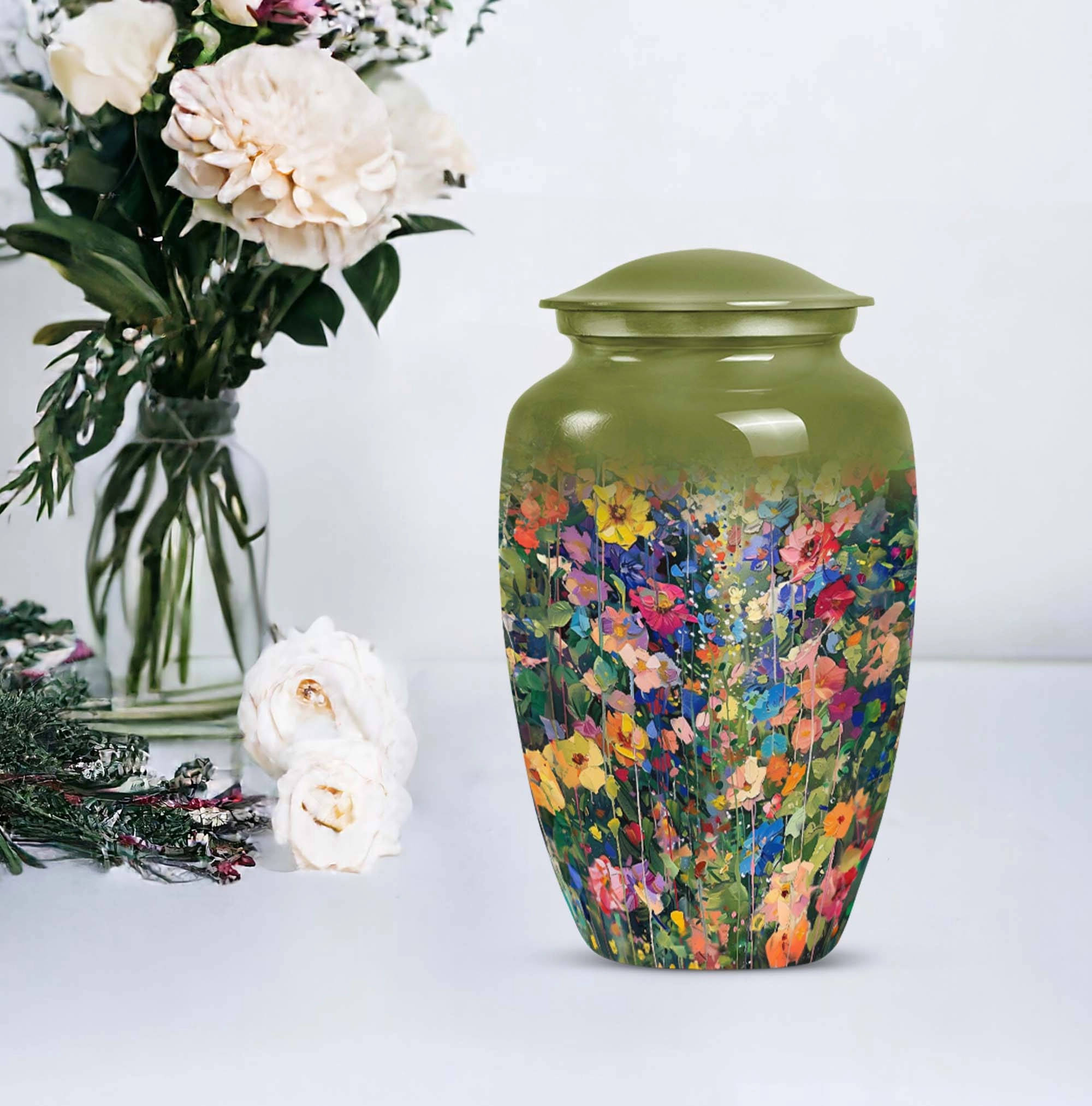 FLOWERS Urn Tribute: Classic-Style Memorial Urn for Male Adults