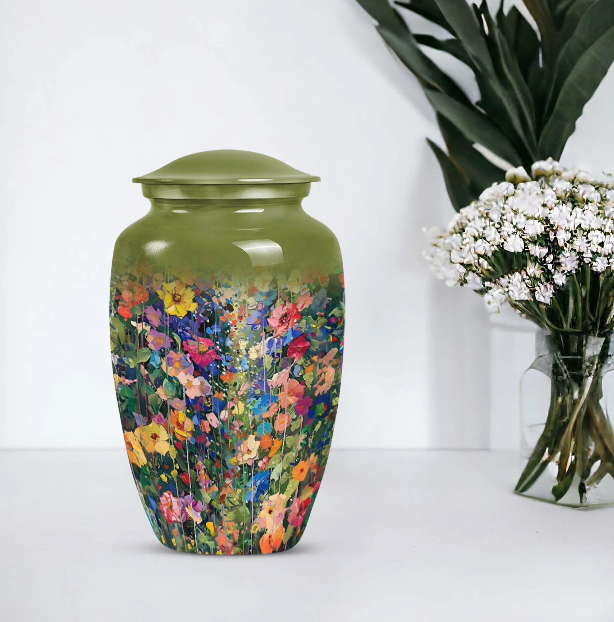 FLOWERS Urn Tribute: Classic-Style Memorial Urn for Male Adults