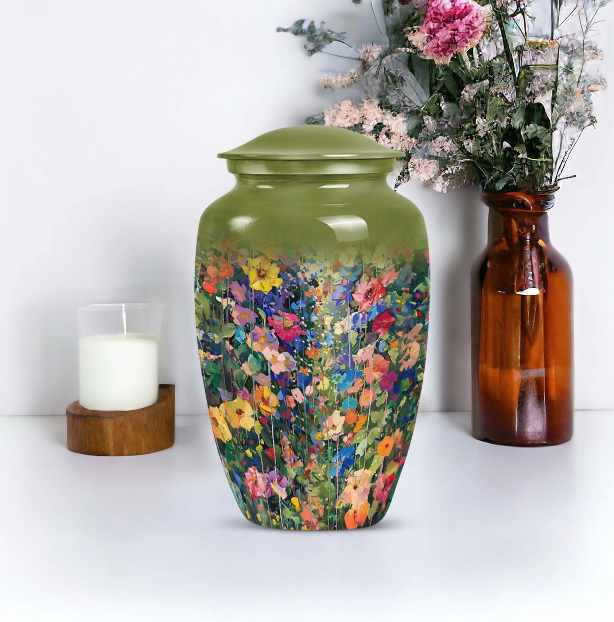 FLOWERS Urn Tribute: Classic-Style Memorial Urn for Male Adults