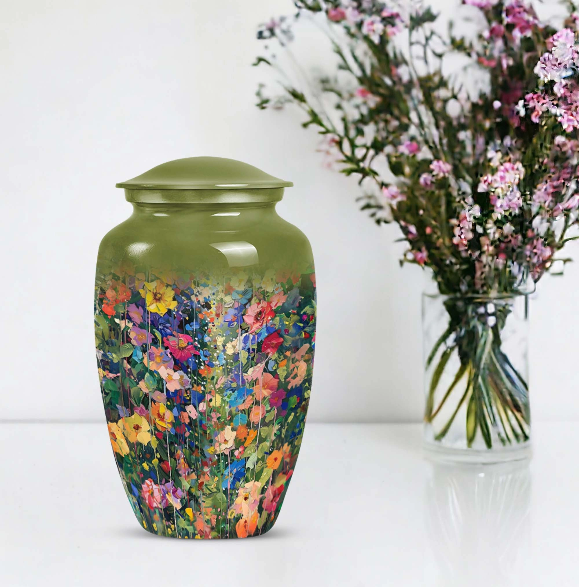 FLOWERS Urn Tribute: Classic-Style Memorial Urn for Male Adults