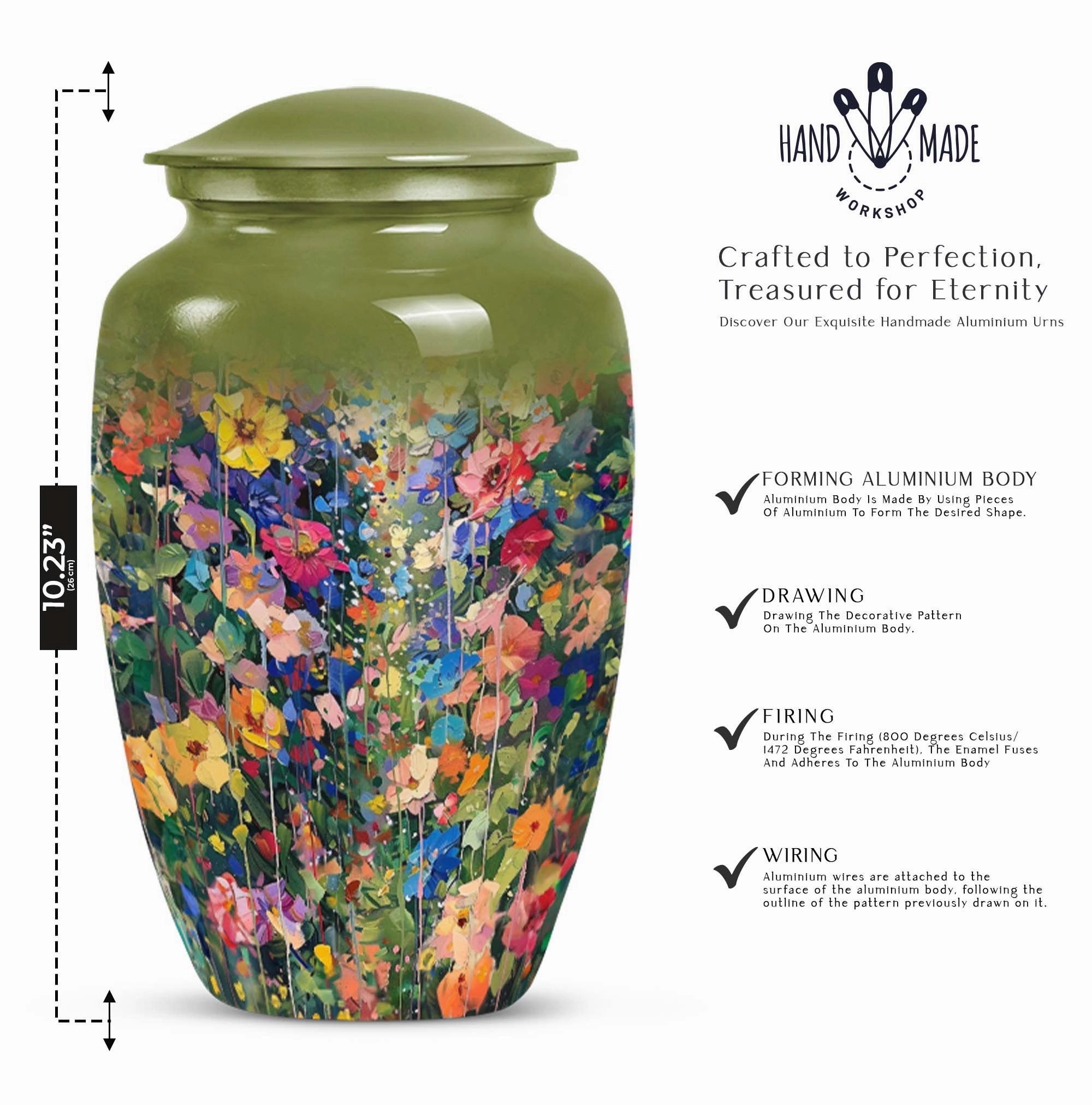 FLOWERS Urn Tribute: Classic-Style Memorial Urn for Male Adults