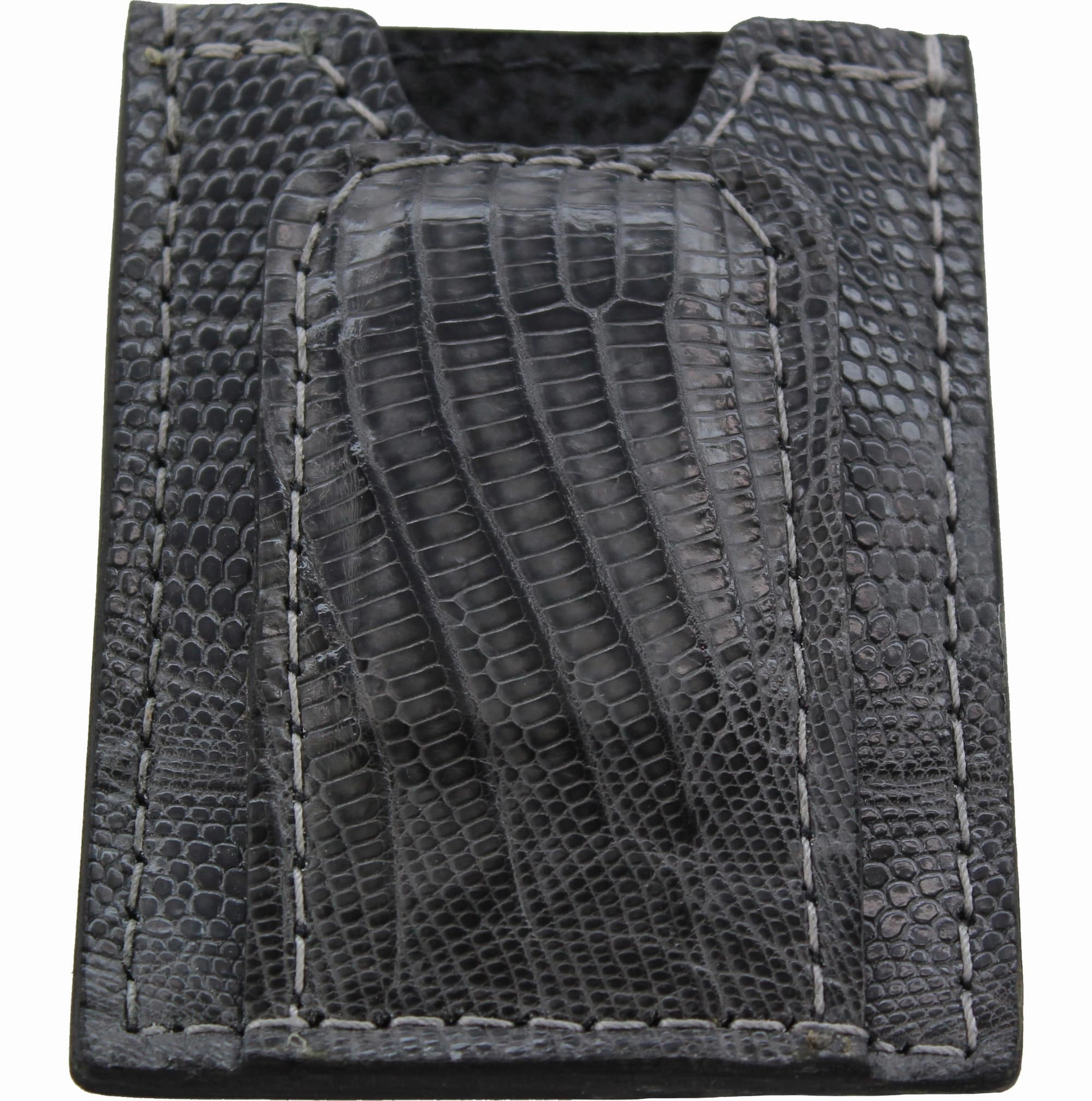 Gray Lizard Money Clip Wallet With Credit Card Slots