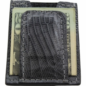 Gray Lizard Money Clip Wallet With Credit Card Slots