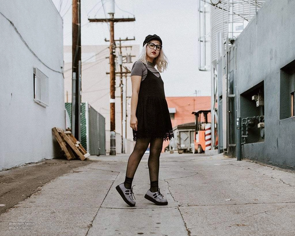 Grey Plaid Viva Low Creeper