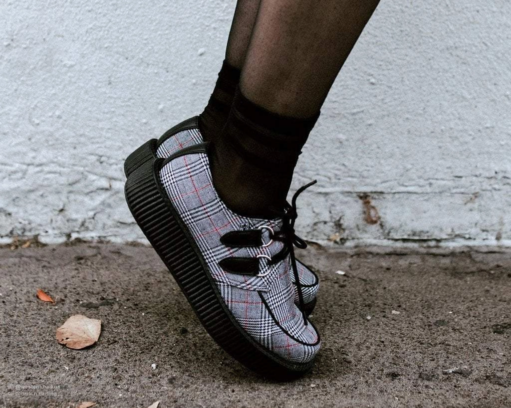 Grey Plaid Viva Low Creeper