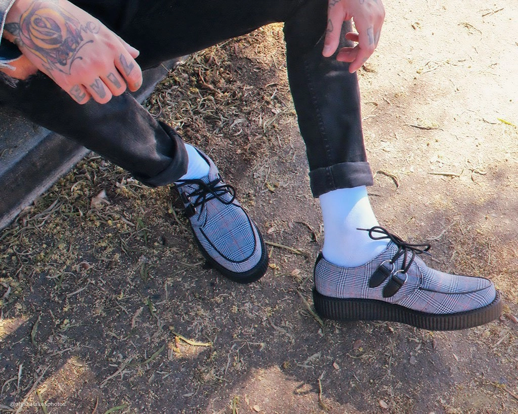 Grey Plaid Viva Low Creeper