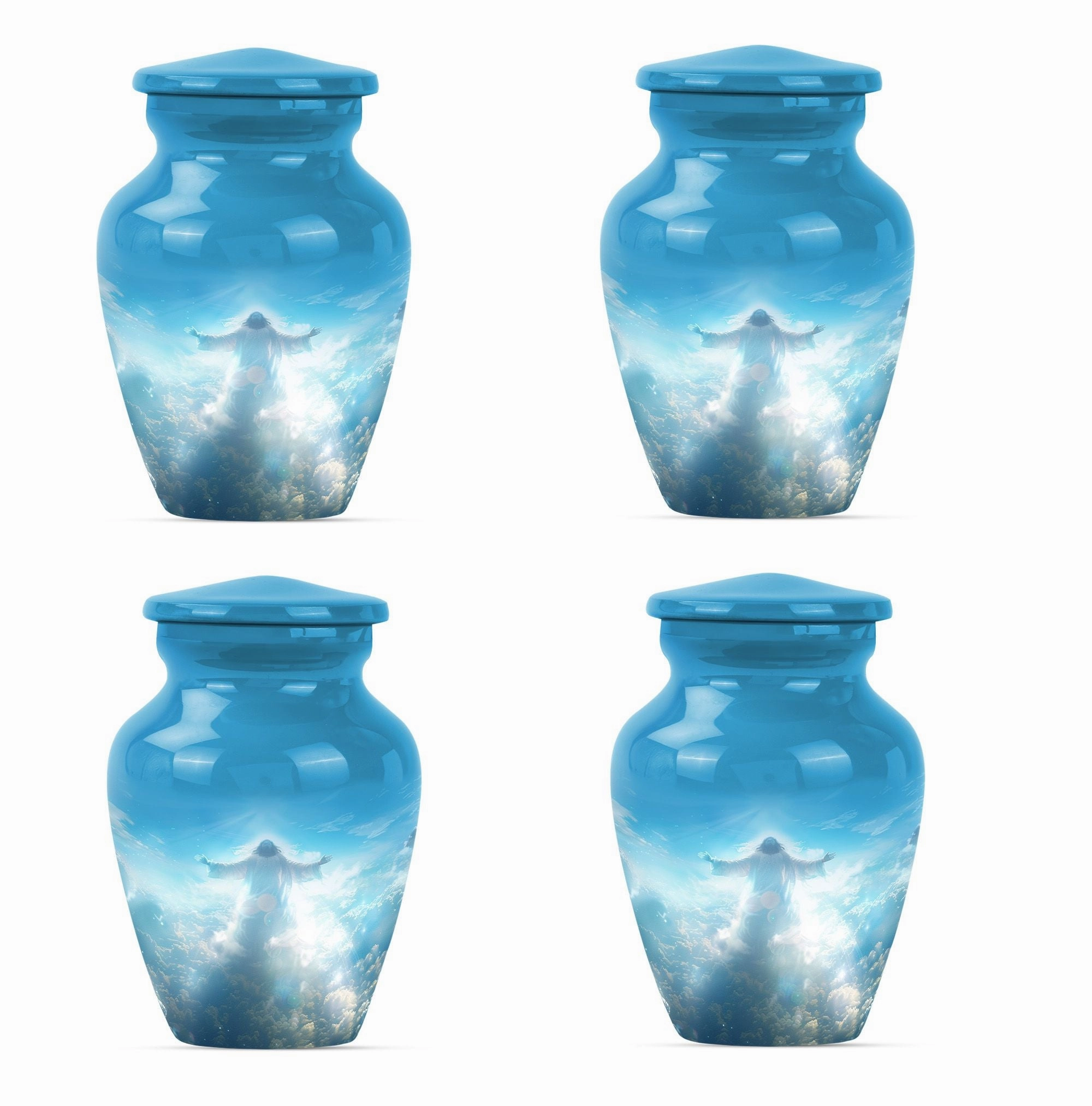 Jesus Emblazed Cremation Urn - Container For Human Remains