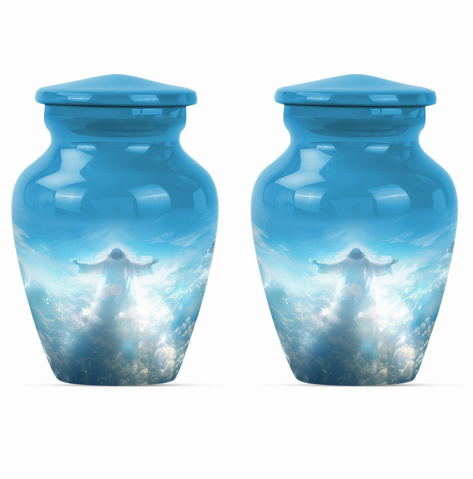 Jesus Emblazed Cremation Urn - Container For Human Remains