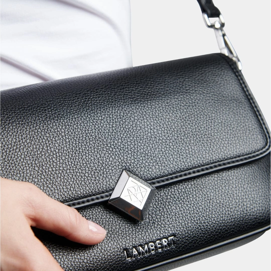 Le Mathilda - Sac à main 2-en-1 en cuir vegan noir