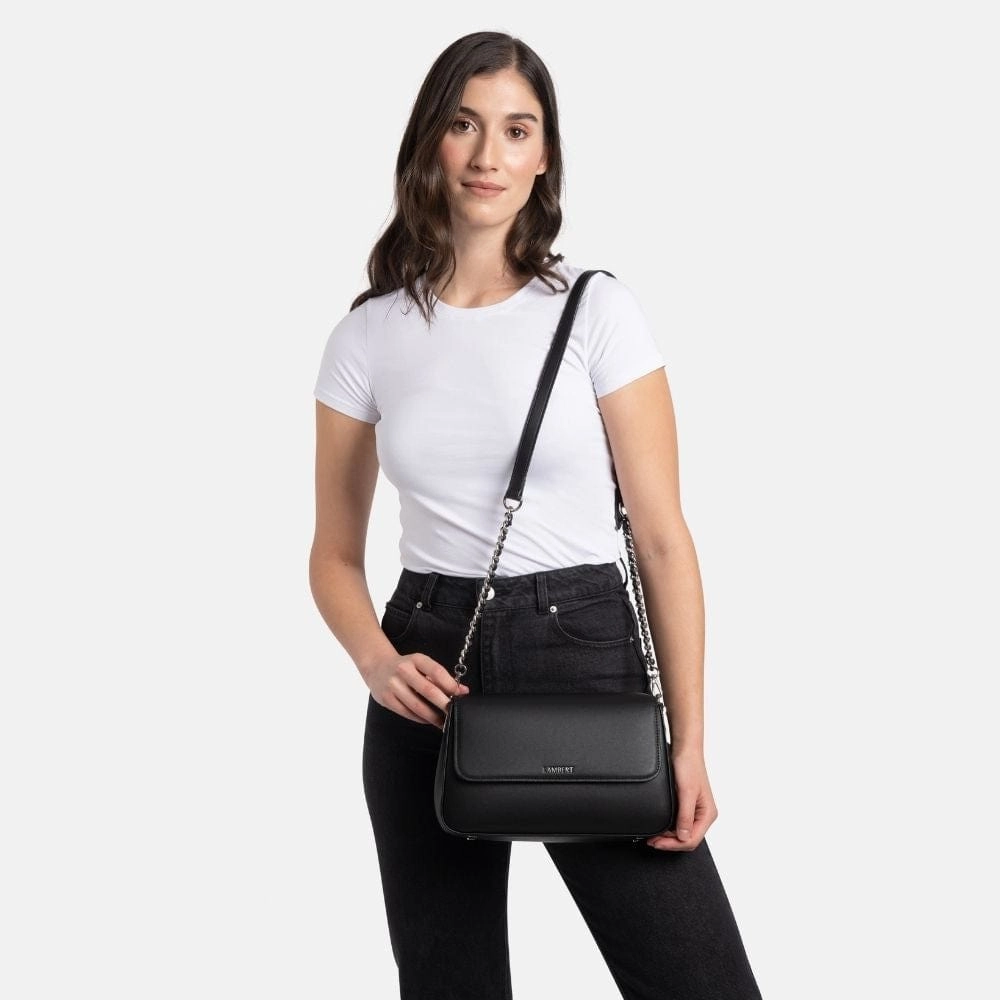 Le Sam - Sac à main 2-en-1 en cuir vegan noir