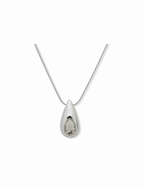 Long Puffy Teardrop Necklace