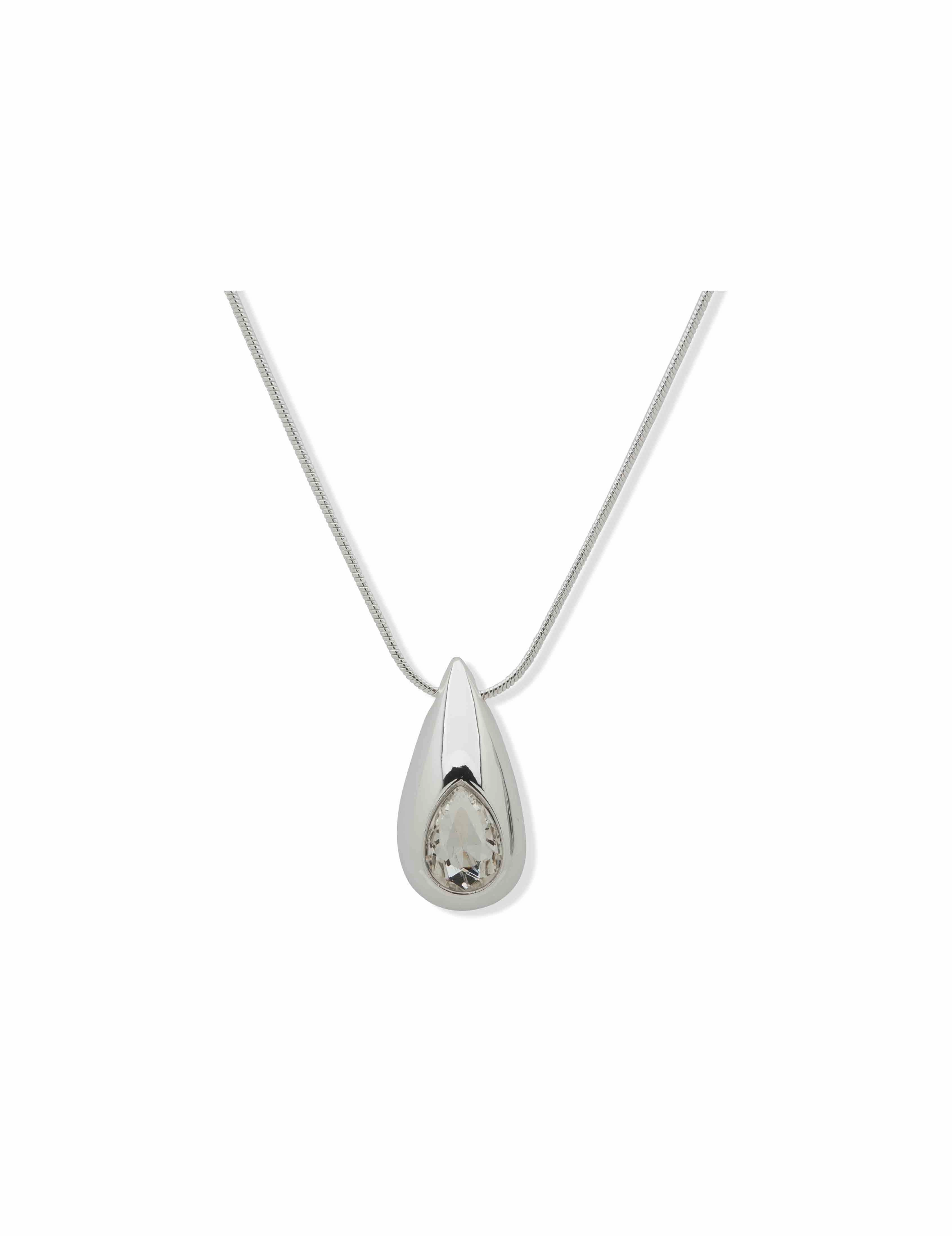 Long Puffy Teardrop Necklace