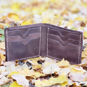 Lucid - Brown BiFold Full-Grain Leather Wallet