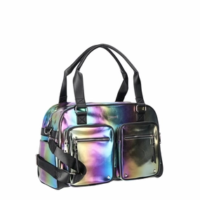 Madden NYC MNY-674 Women's Cargo Pocket Weekender Bag, Iridescent