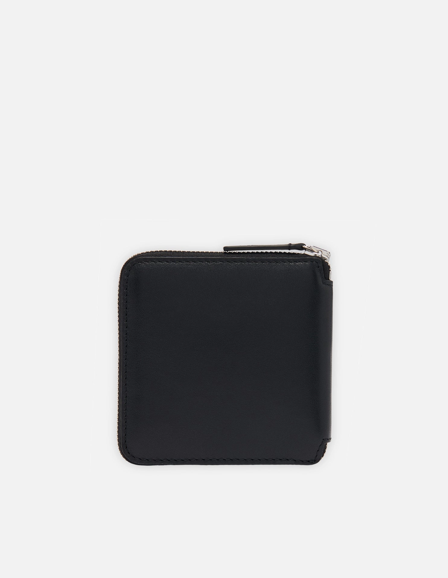 MAISON KITSUNÉ <br>TRICOLOR FOX SQUARE ZIPPED WALLET BLACK