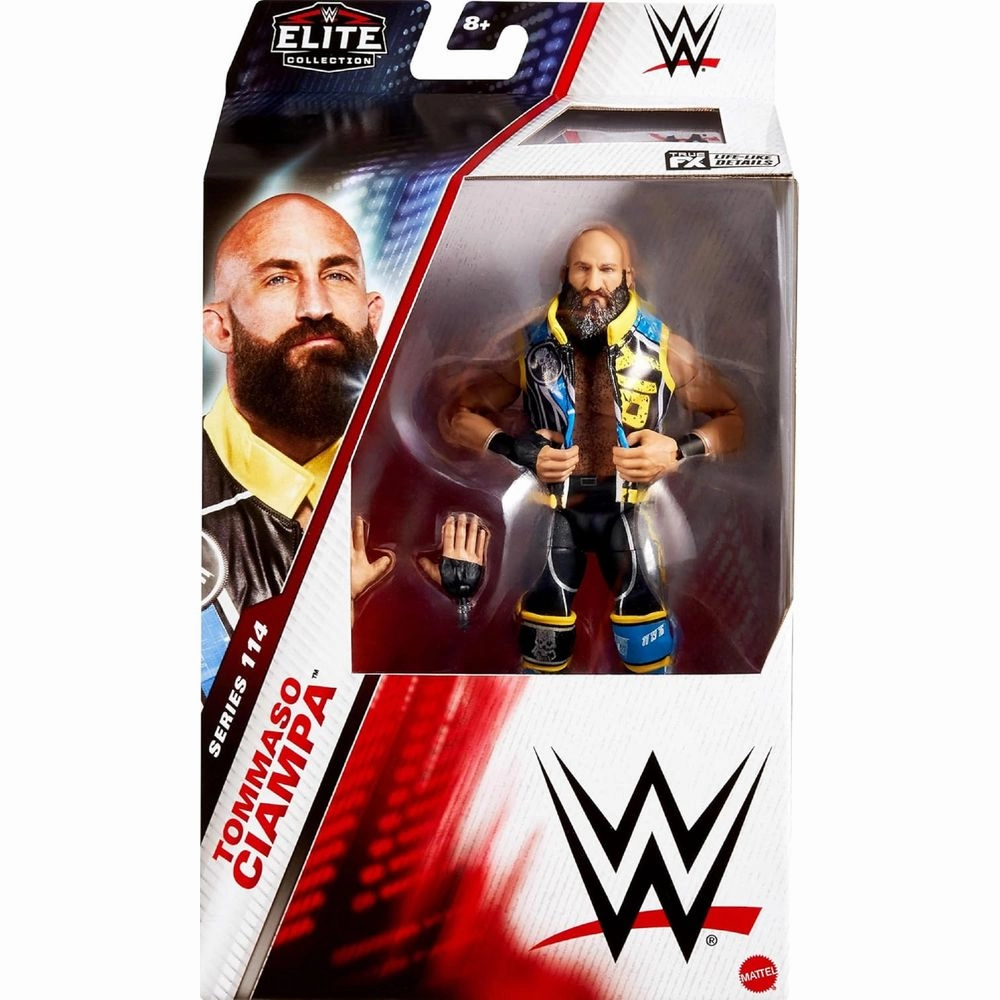 Mattel JCH97 WWE Elite Action Figure & Accessories, Series #114 6-inch Collectible Tommaso Ciampa with 25 Articulation Points & Swappable Hands