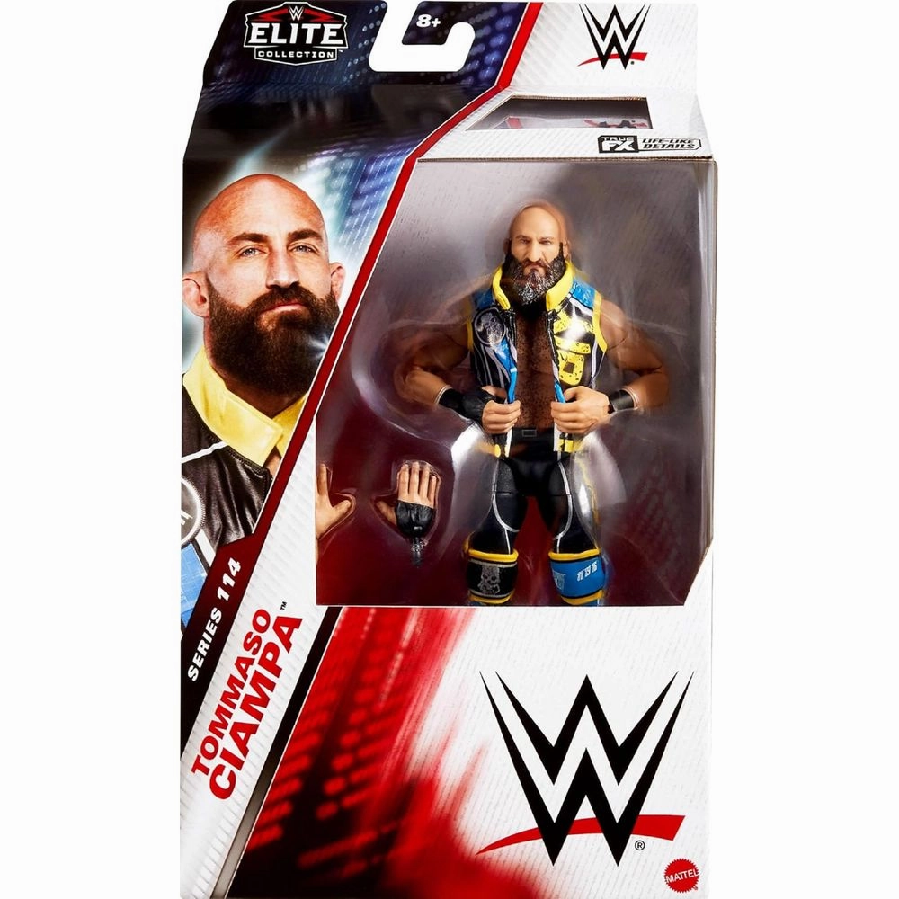 Mattel JCH97 WWE Elite Action Figure & Accessories, Series #114 6-inch Collectible Tommaso Ciampa with 25 Articulation Points & Swappable Hands