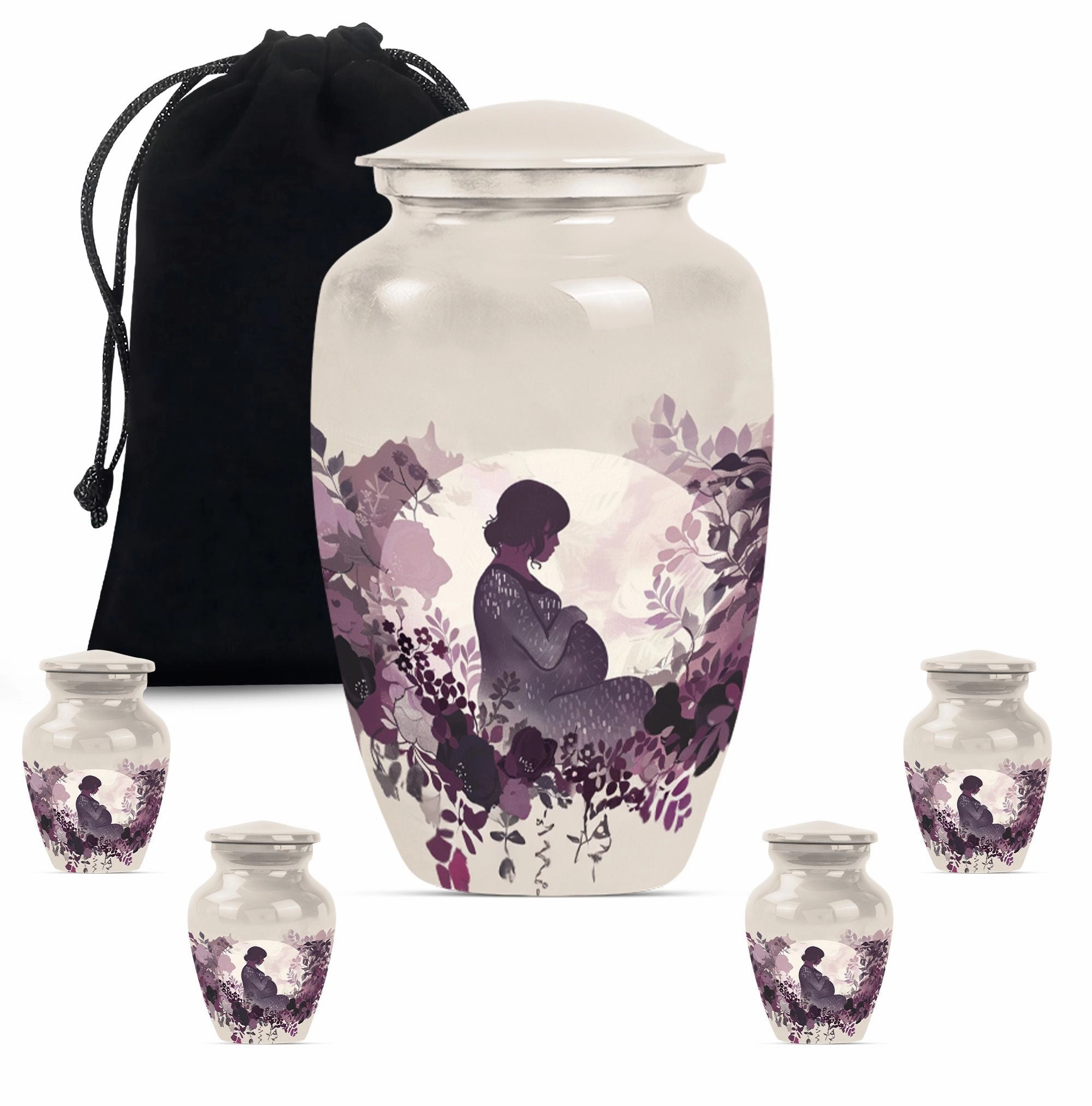 Mother & Man Tribute: Stately Aluminium Cremation Urn Duo