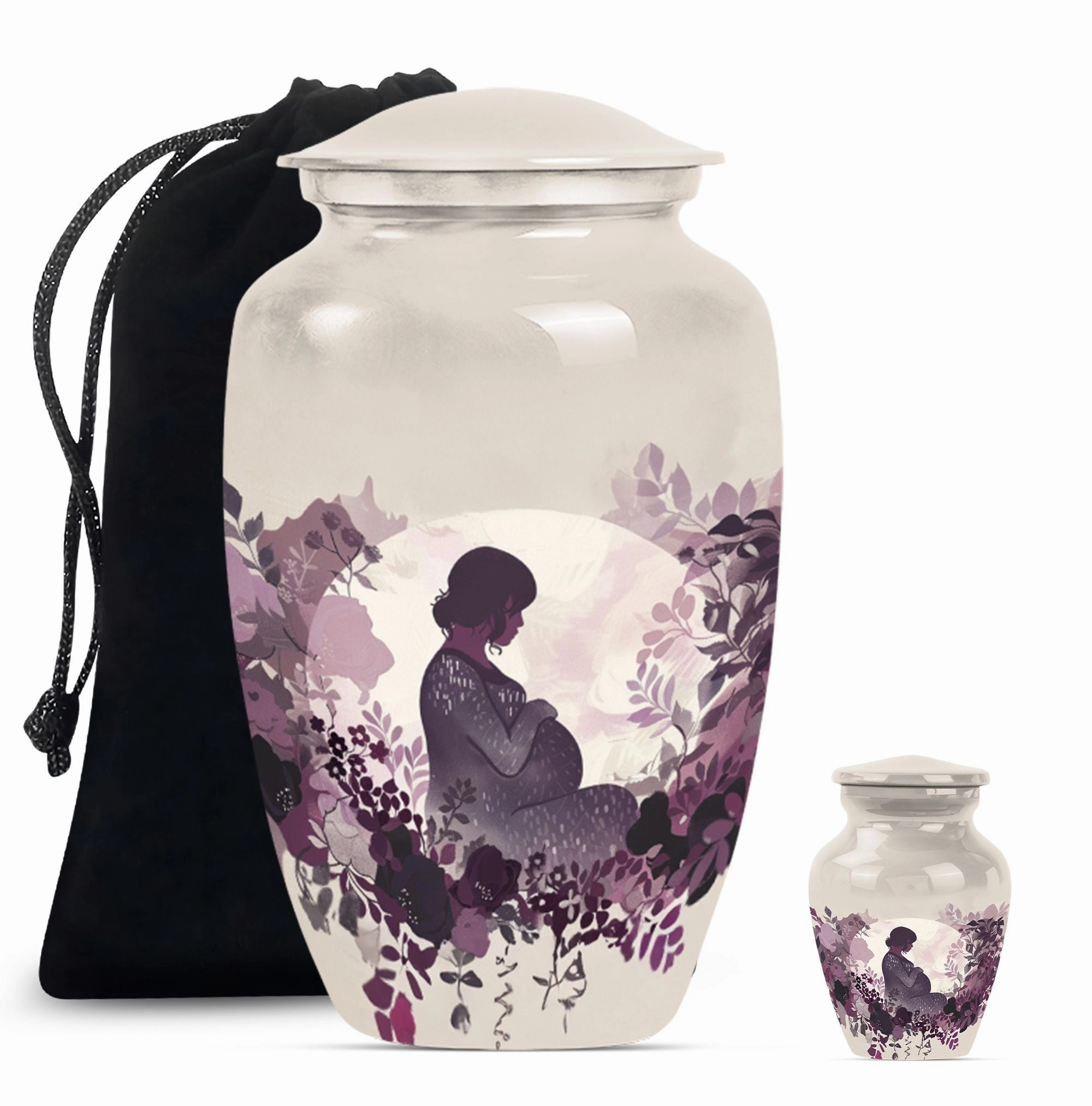 Mother & Man Tribute: Stately Aluminium Cremation Urn Duo