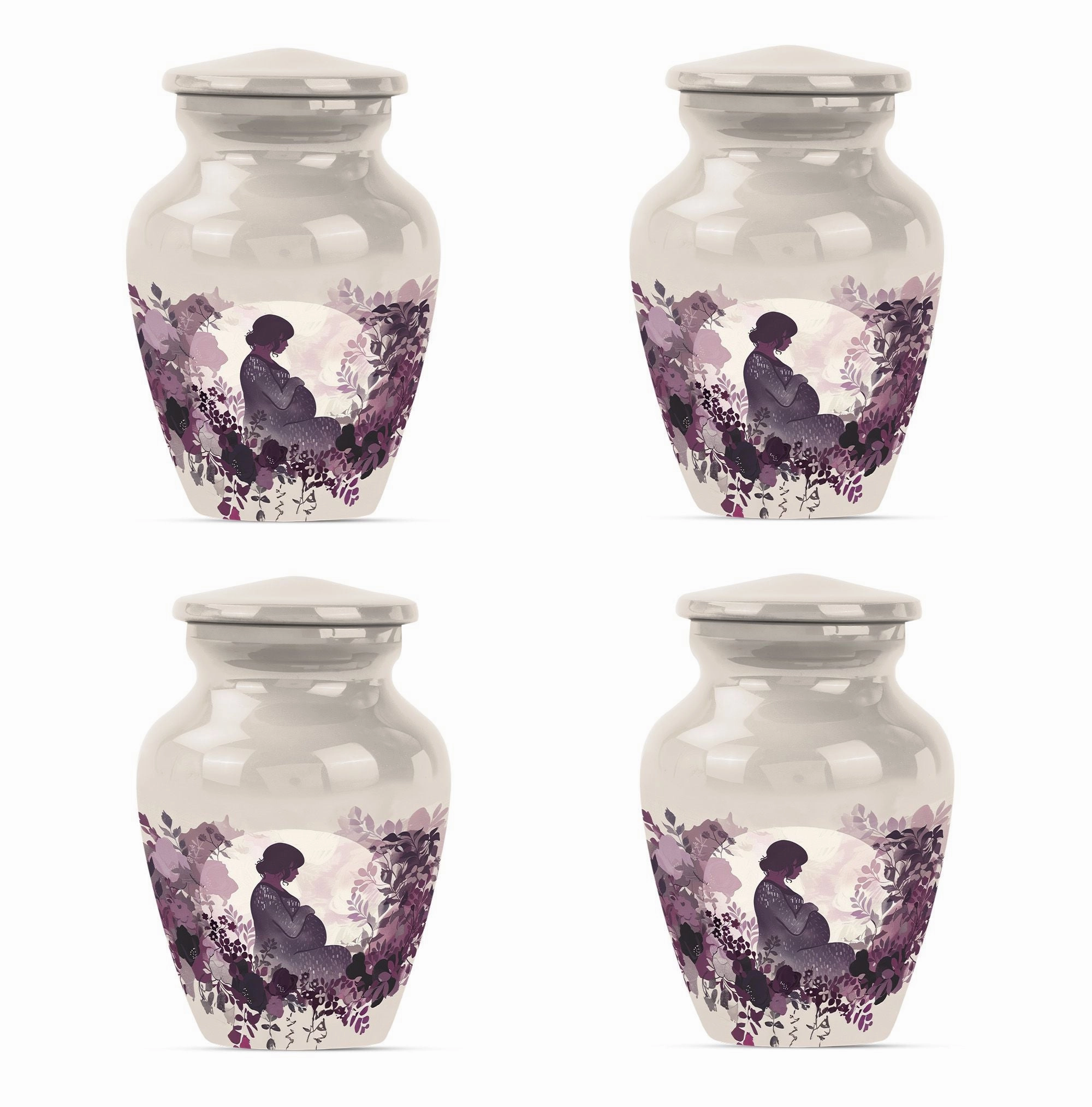 Mother & Man Tribute: Stately Aluminium Cremation Urn Duo